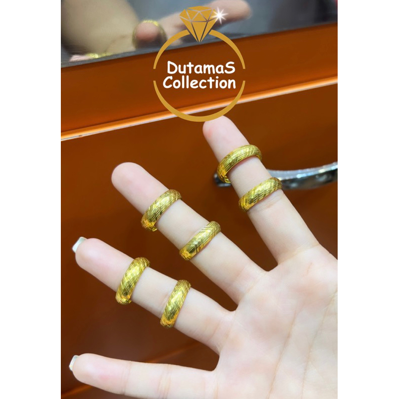 Cincin Dewasa Motif Bangkok Berat 0,9gram Emas Asli Kadar 375%