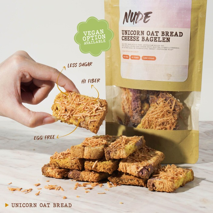 

Healthy Bagelen NUDE Unicorn Oat (Roti Tawar) Egg Free