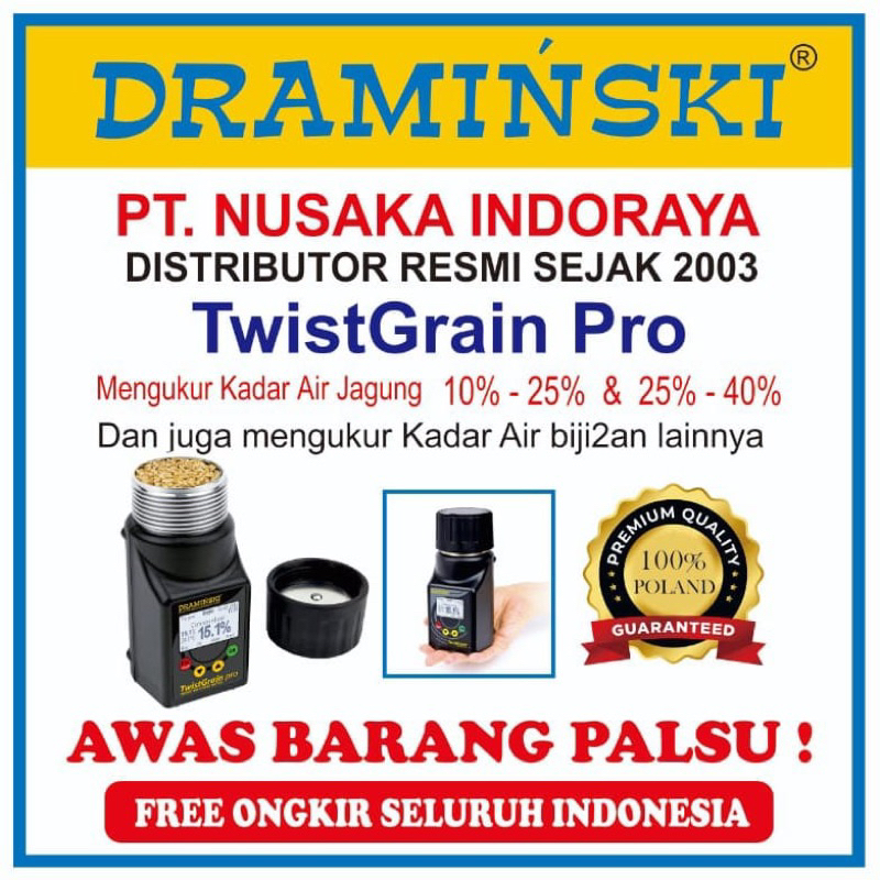 DRAMINSKI TWIST GRAIN PRO TESTER ALAT UKUR KADAR AIR JAGUNG MOISTURE METER DIGITAL
