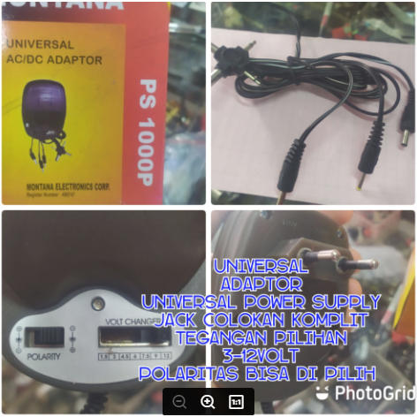 universal adaptor adaptor 1Amper multi polaritas tegangan 1,5volt 3volt 4.5volt 6.volt 9volt dan 12 