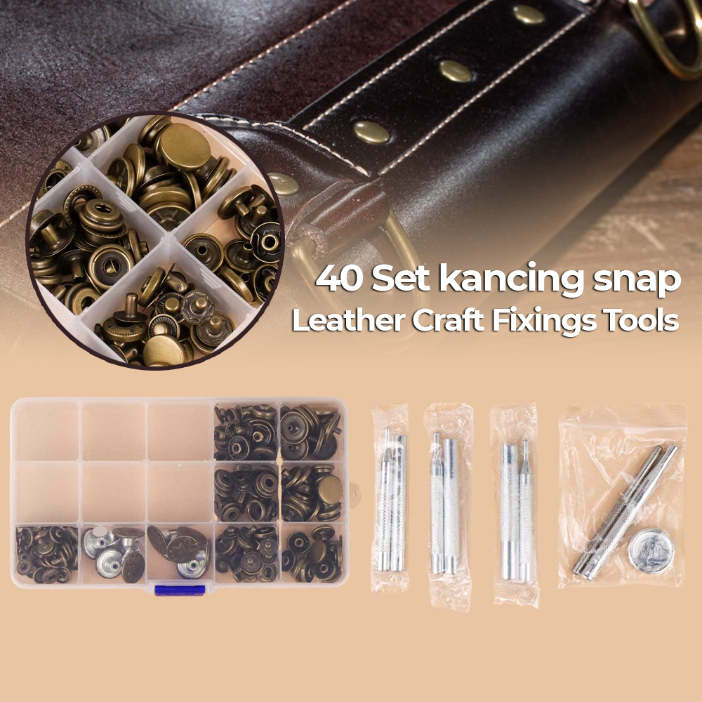 Set Perlengkapan Jahit Poppers Leather Craft with Fixings Tools Kit - XG-90003 - Bronze