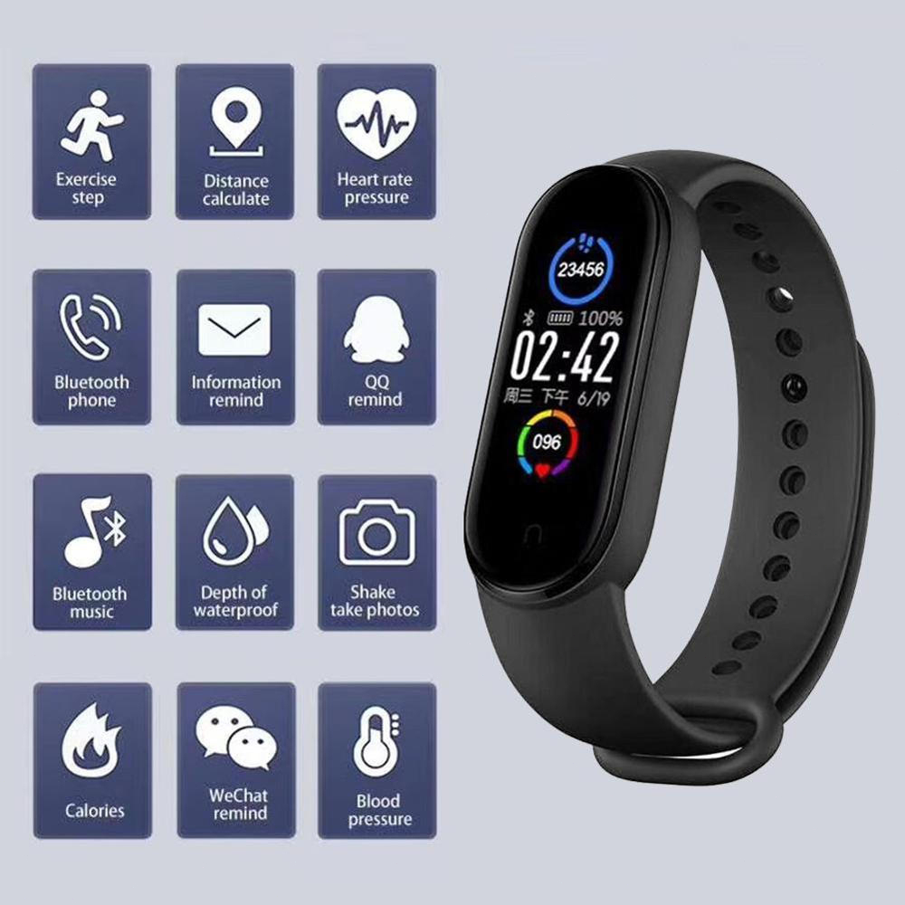 Smartwatch M5 Wristband Sport Smart Bracelet Heart Rate Blood Pressure Bluetooth Heart Rate Monitor Watch