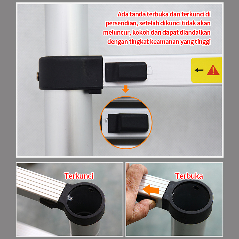 6.2 M Tangga Lipat Meter Paduan Aluminium Teleskopik Tangga Teleskopik Multifungsi Tangga anti selip paduan aluminium