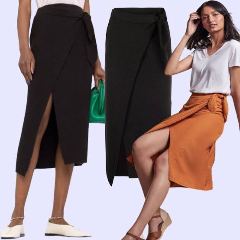 L158 - Anko Orange Wrap Skirt