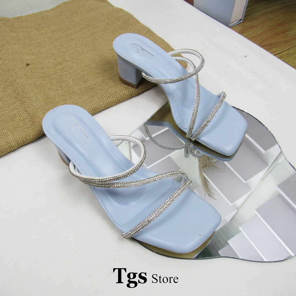 Sandal Heels Tali Wanita Jelly Permata SN-02