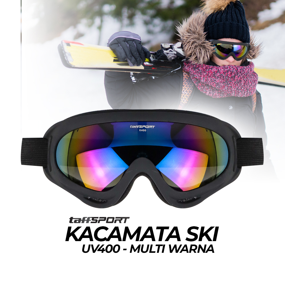 Kacamata Goggles Ski UV400 - Black