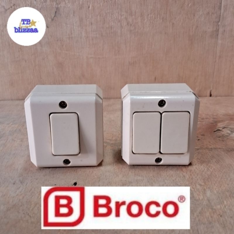 Saklar Listrik Single Broco Saklar Listrik Double Broco Tombol listrik Pencetan listrik Broco