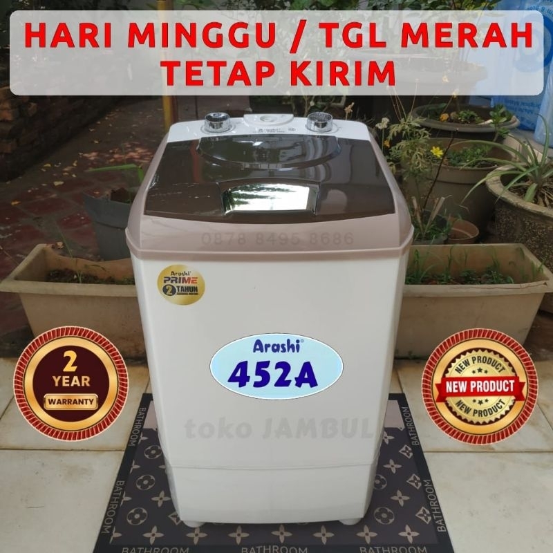 Mesin Cuci Mini Portable 4,5 kg ARASHI 452A Garansi 2 tahun