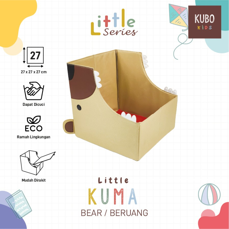 KUBO LITTLE JUNGLE 27 X 27 X 27 CM Kotak Penyimpanan Karakter Hewan