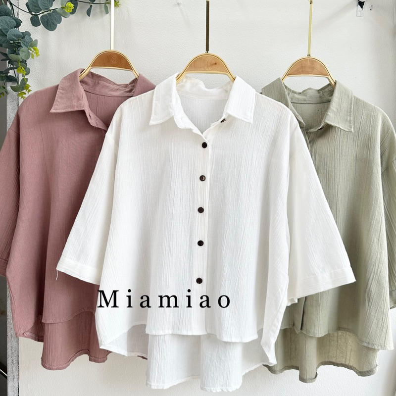 ALISA TOP Atasan Blouse Kemeja Wanita || Linen Oversized Shirt