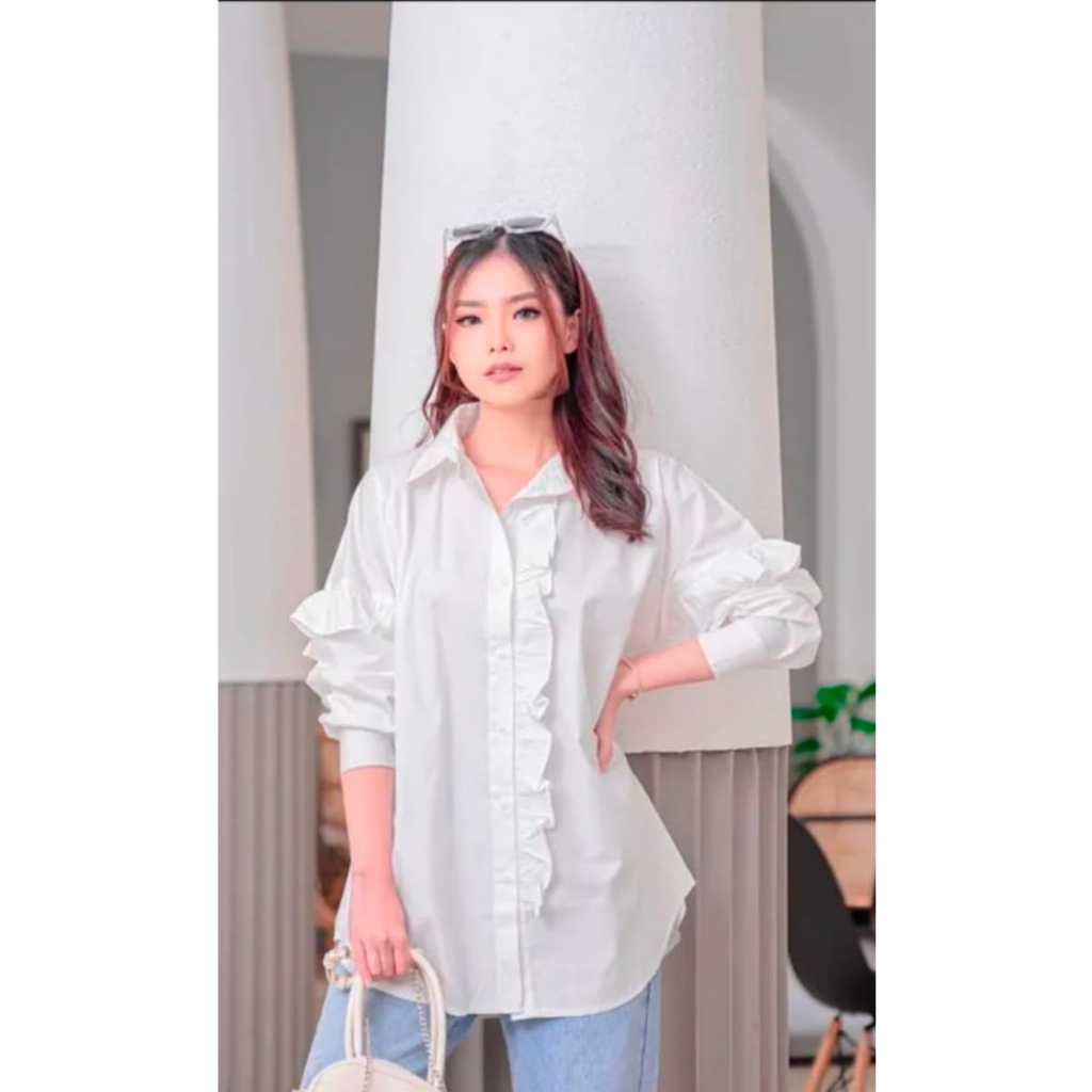 KEMEJA OVERSIZE CELLINE/SHIRT WANITA/ATASAN BIGSIZE