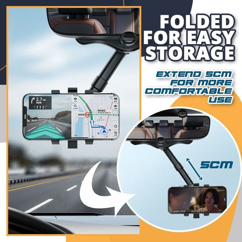 360 Derajat Car Rearview Hp Spion Tengah mobl Mirror Mount HP Car Phone Bracket Holder