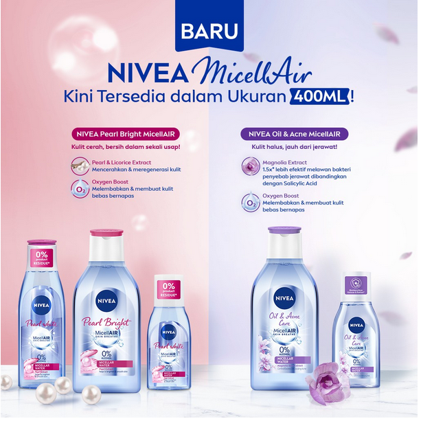 NIVEA MicellAIR Skin Breathe 0% Alcohol Micellar Water ❤ jselectiv ❤ Micellar Water NIVEA - ORI✔️BPOM✔️COD✔️