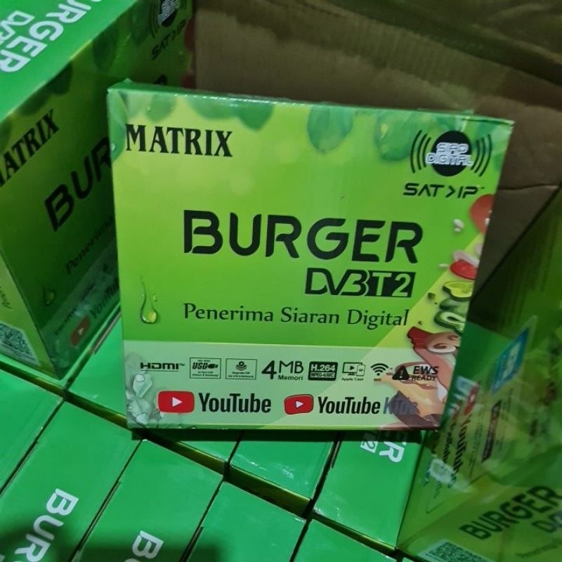 ORIGINAL!!! Set Top Box TV Digital Matrix Burger Hijau STB DVB