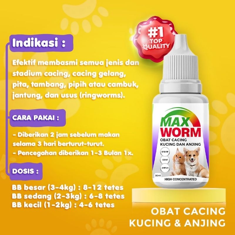 MAX WORM 30 ML ANTI CACING DOG CAT