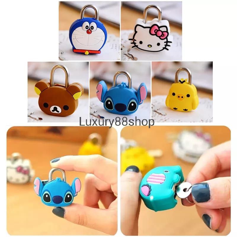 Gembok Karakter Kartun Lucu / Gembok Mini Import / Gembok Mainan