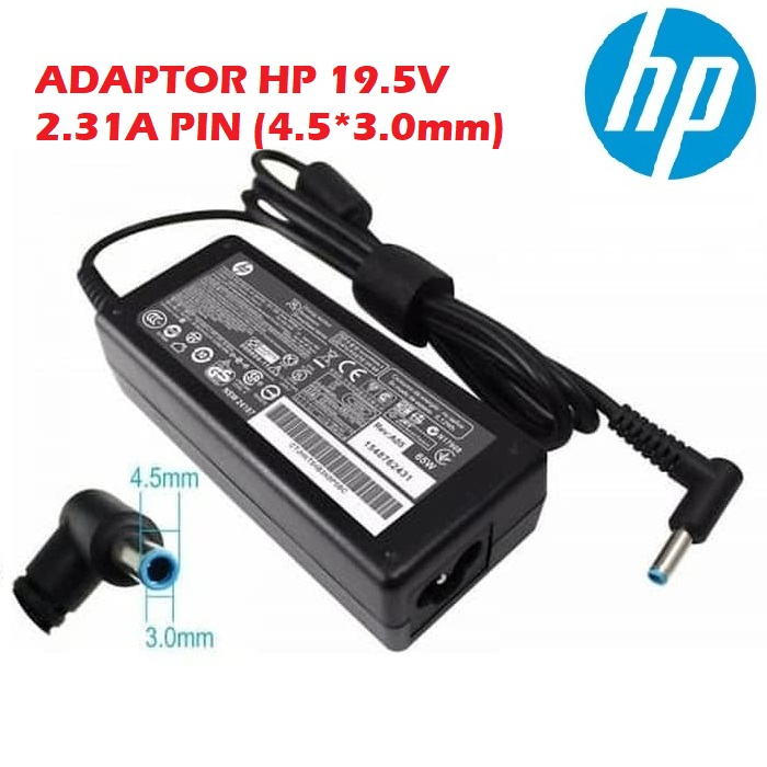 ADAPTOR HP 19.5V 2.31A PIN (4.5*3.0mm) HP CHROMEBOOK HP PAVILION 15 HP 15 HP 15Z HP 210 HP 215 HP 240 HP 242 HP 245 G3 HP G1 HP 250 HP 255 HP 340 HP 350 HP 65W SMART HP CHROMEBOOK HP ENVY SERIES, HP ENVY TOUCHSMART HP ENVY TS, HP PAVILION SERIES