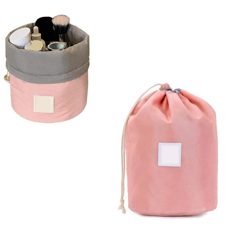 Make-Up Bag Organizer Travel Round Toiletry Bag Drawstring Wash Bag Cosmetic Round Bucket For Travel