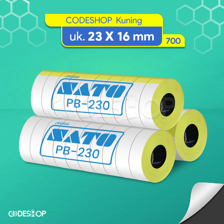

Codeshop Stiker Label 23 x 16 mm 2 Kolom SATO PB2-230 Kuning 700 Pcs