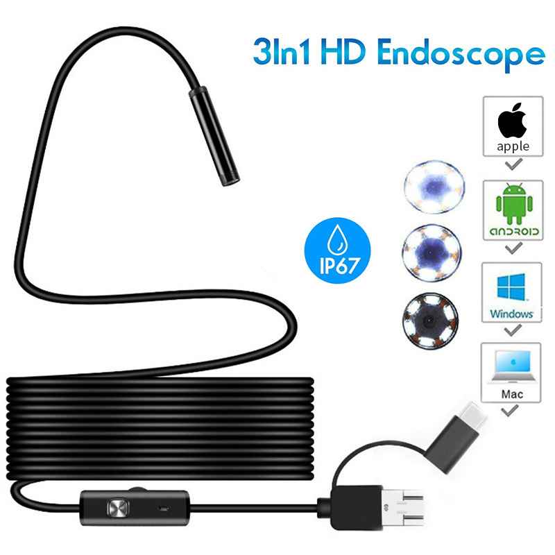 Kamera Endoskopi Usb Camera Pengintai Endoscope Android Flexible Industrial Endoscope Micro USB 1080P