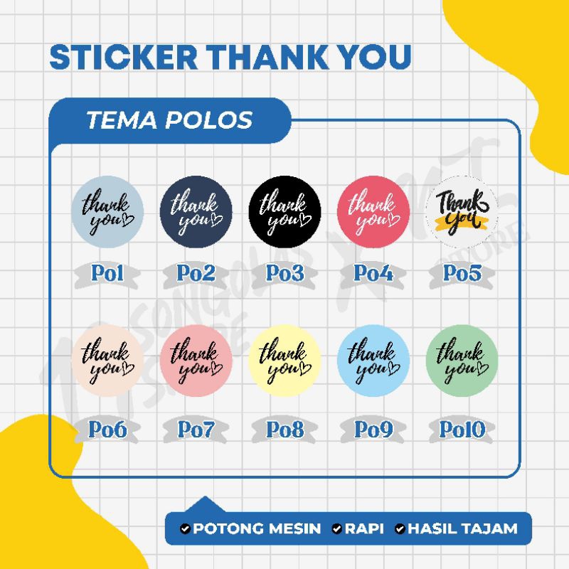 

STICKER LABEL THANK YOU COCOK UNTUK PRODUK MAKANAN DAN TINGGAL TEMPEL