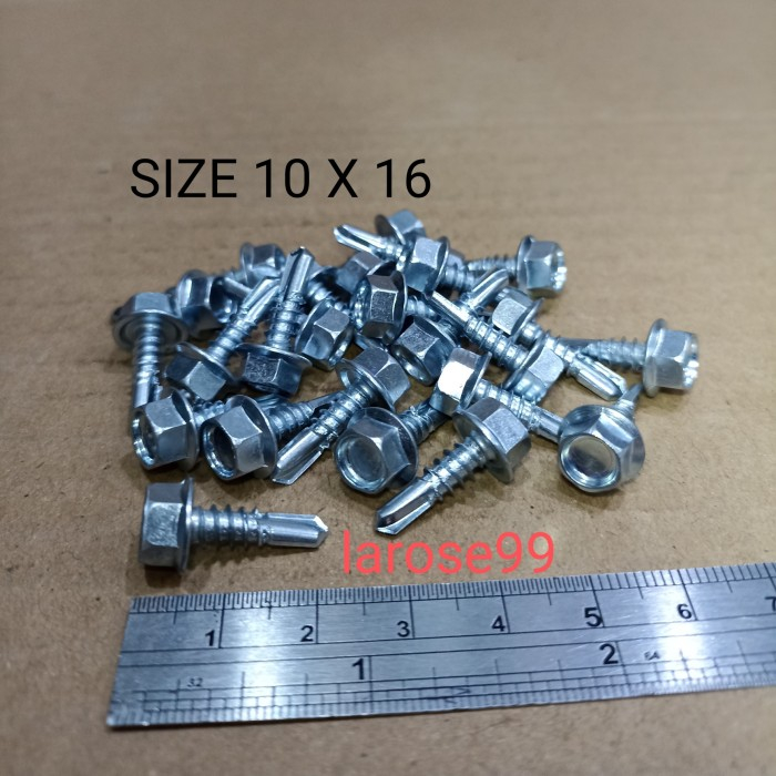 Baut Baja Ringan 10x16 Scrub Baja Ringan 10x16