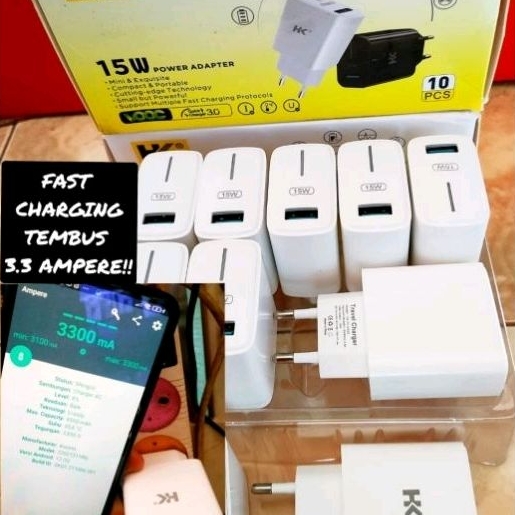 ( ECERAN ) Batok adaptor adapter cas casan charger HK D11 / D26/ D33 / D102 1 usb Fast charging 15W 