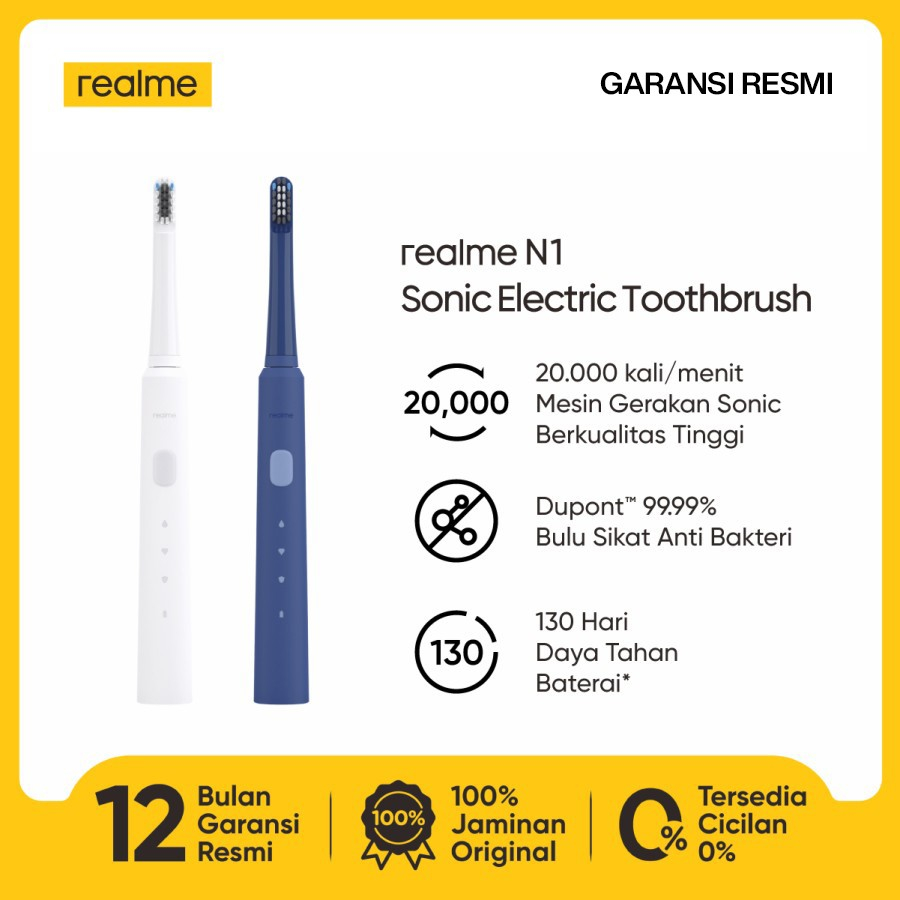 realme N1 / realme M1 Sonic Electric Tootbrush (Sikat Gigi Elektrik) - Garansi Resmi