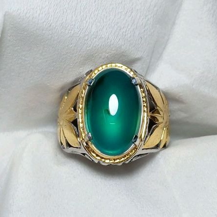 batu cincin bacan gulau ijo super keristal giwang sisa coklat encer