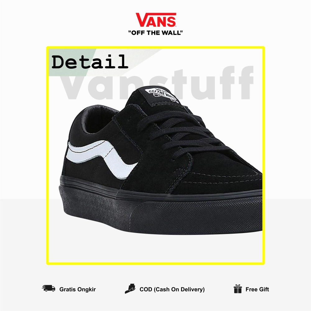 Vans Sk8 Low Classic Contrast Black White Original 100 BNIBWT Global Market ModelCouple  Pria Dan Wanita Snakers Vanz Sk8 Item Pendek