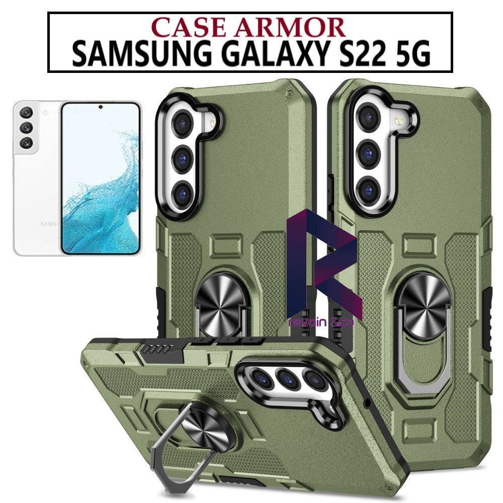 Case Armor SAMSUNG GALAXY S22 5G Iring Cincin Magnetic Kesing Hp Protect kamera Premium Hard Case Standing Robot Pelindung Kamera