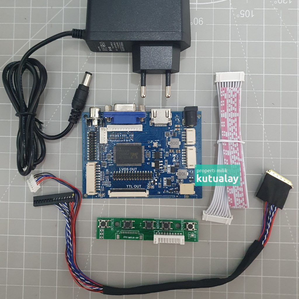 Set Board Universal 40PIN Driver Board LCD LED Laptop TV Paket Lengkap Semua Panel LVDS 40 Pin