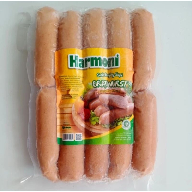 

Harmoni sosis sapi bakar bratwurst mini 10s 500gr