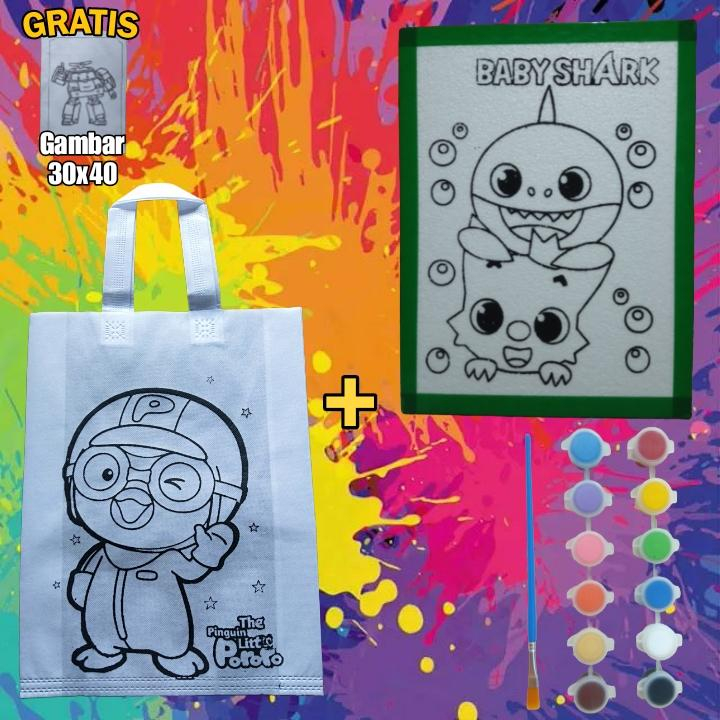 

Paket Hemat Tas Spunbond + Styrofoam Mewarnai/Lukis Karakter Anak 30x40
