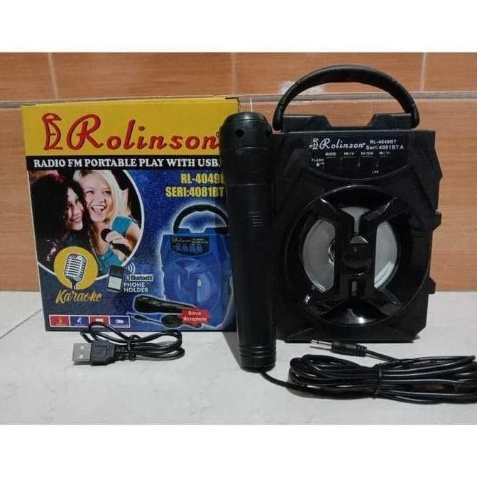 Speaker bluetooth Rolinson KARAOKE With USB RL 4049 BT Seri 4081 mic