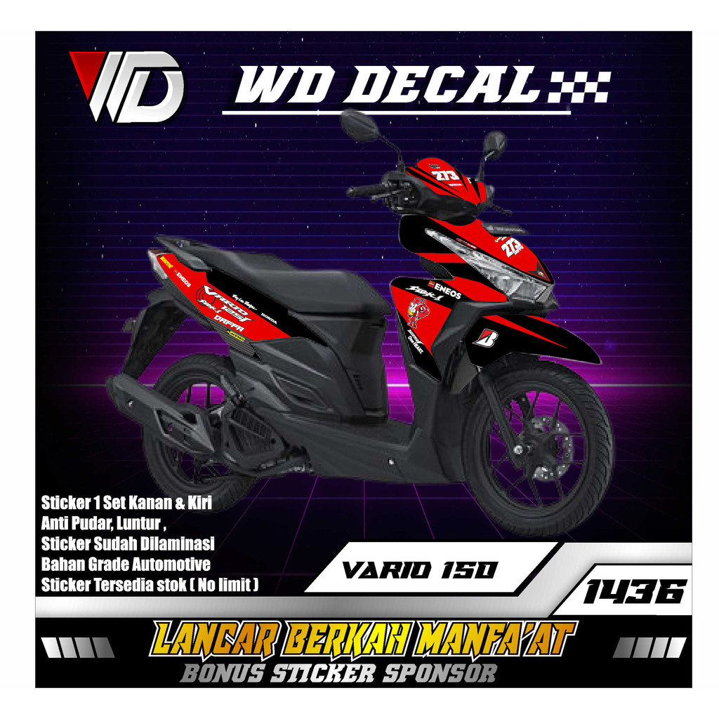 01436 decal sticker sepeda motor honda vario 125 led