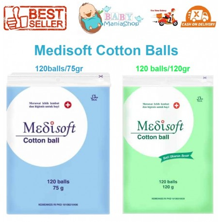 Medisoft Cotton Balls 120 Pcs Kapas Bulat Kapas Bola Popok Bayi Kapas Kesehatan Luka Babymaniashop