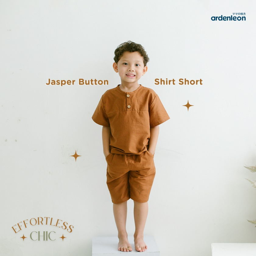 Ardenleon Jasper Tee 1-7 Tahun Chic Jasper Button Shirt Short Atasan Anak Unisex Chic Series CBKS