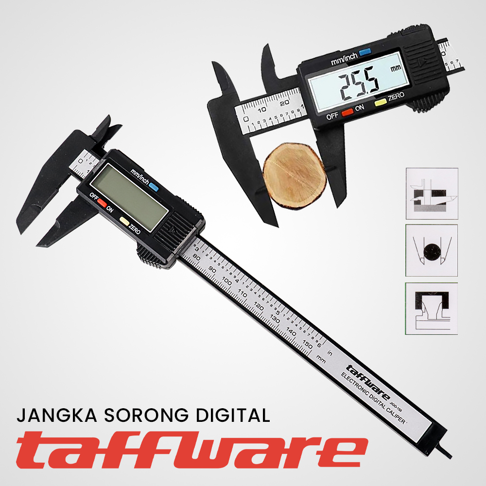 Jangka Sorong Digital OMHAQWBK Vernier Caliper with LCD Screen - Black