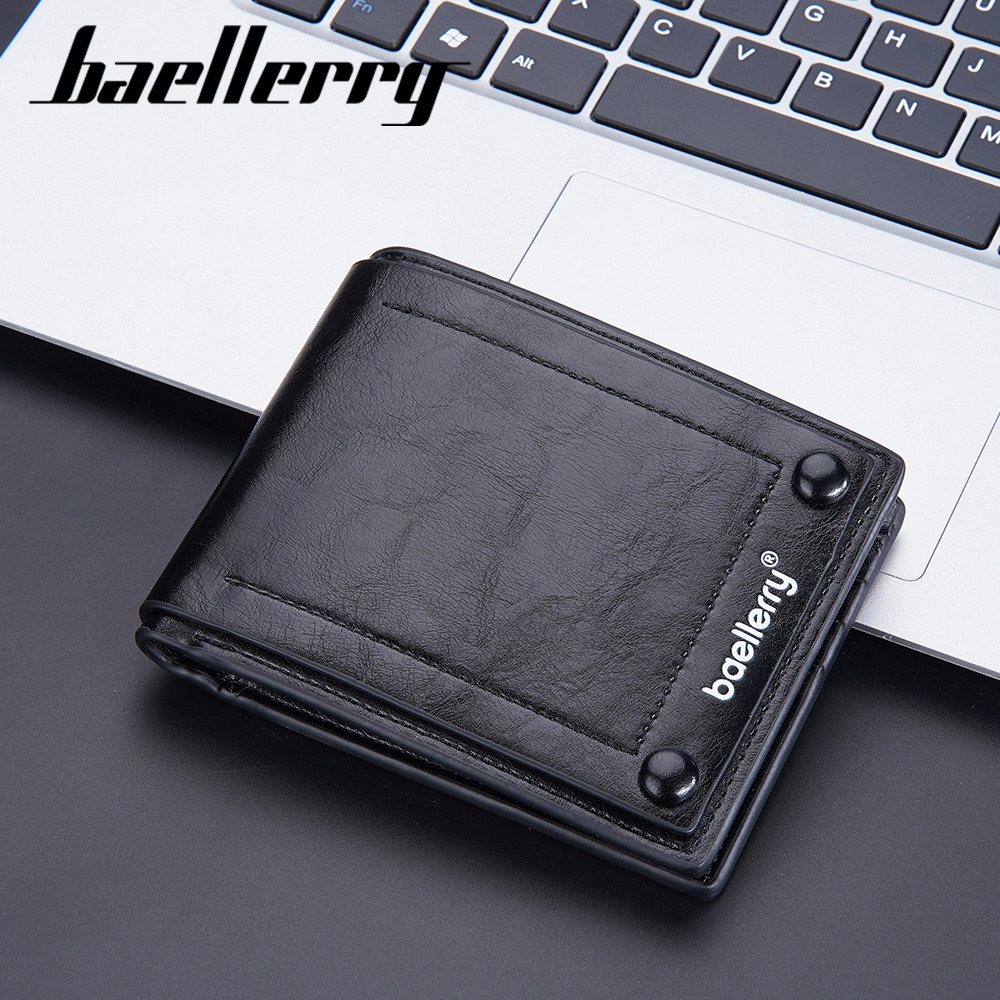 ORIGINAL BAELLERRY D3251 DOMPET UANG LIPAT PRIA WANITA BAHAN KULIT SINTETIS