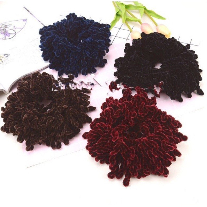 Ikat Rambut Ubur-Ubur Kunciran Cendol Cepolan Hijab Scrunchie Jumbo BesaR Ikat Rambut Ubur Ubur Cepol Hijab 100 Jurai Besar