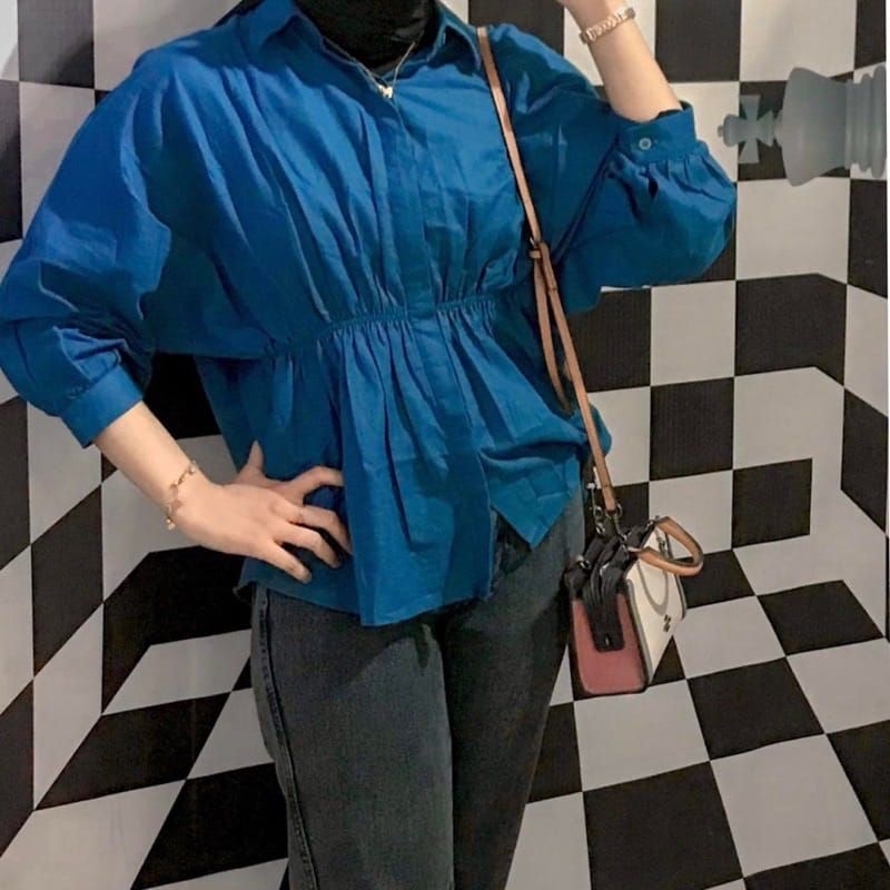 Kemeja wanita Alya shirt kerut depan