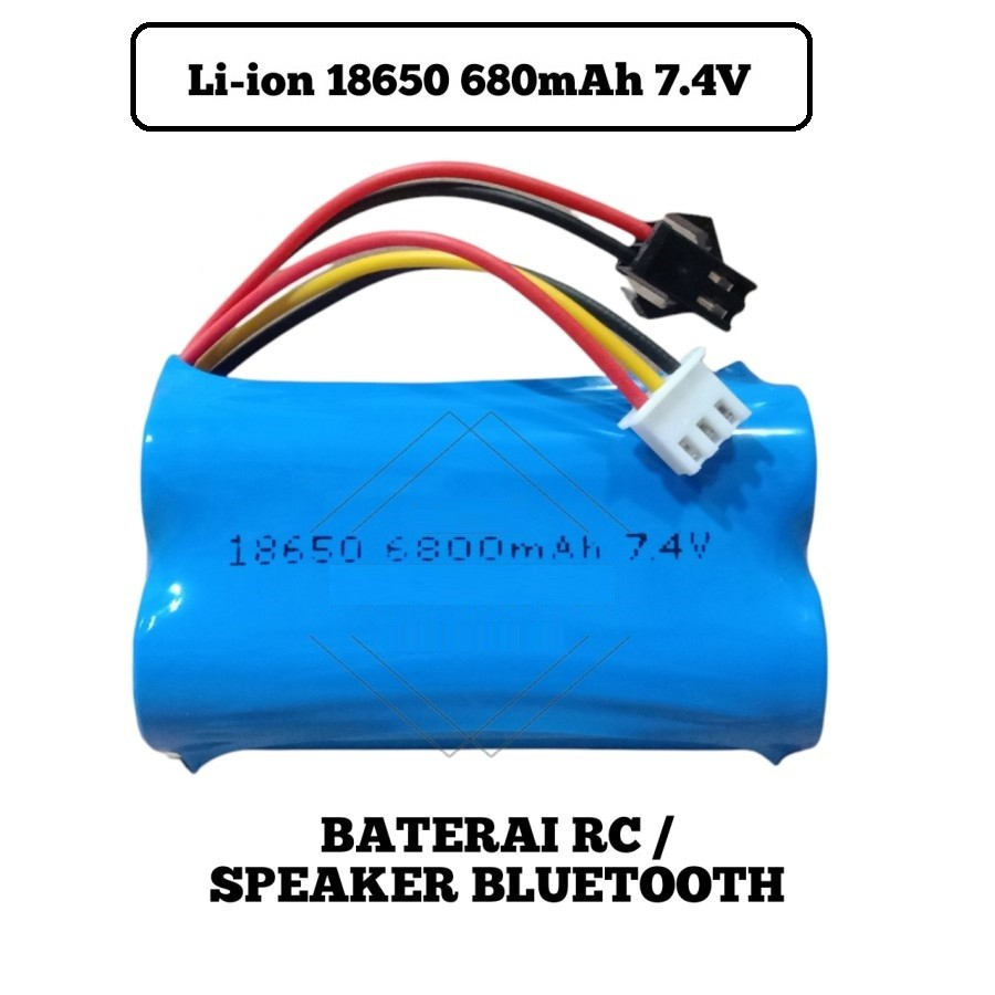 Baterai RC 2S 7.4V 6800mAh 7,4V Double Soket Hitam 2 Pin Putih 3 pin