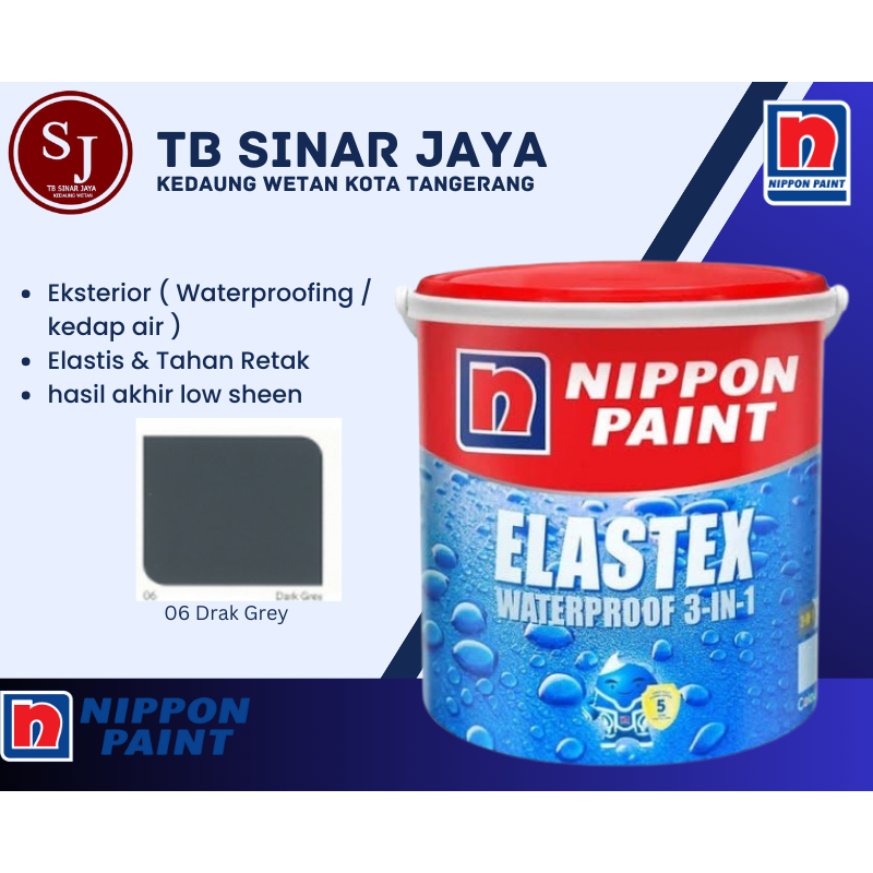 Cat Pelapis Kedap Air Nippon Paint Waterproofing 4kg - 06 Drak Grey