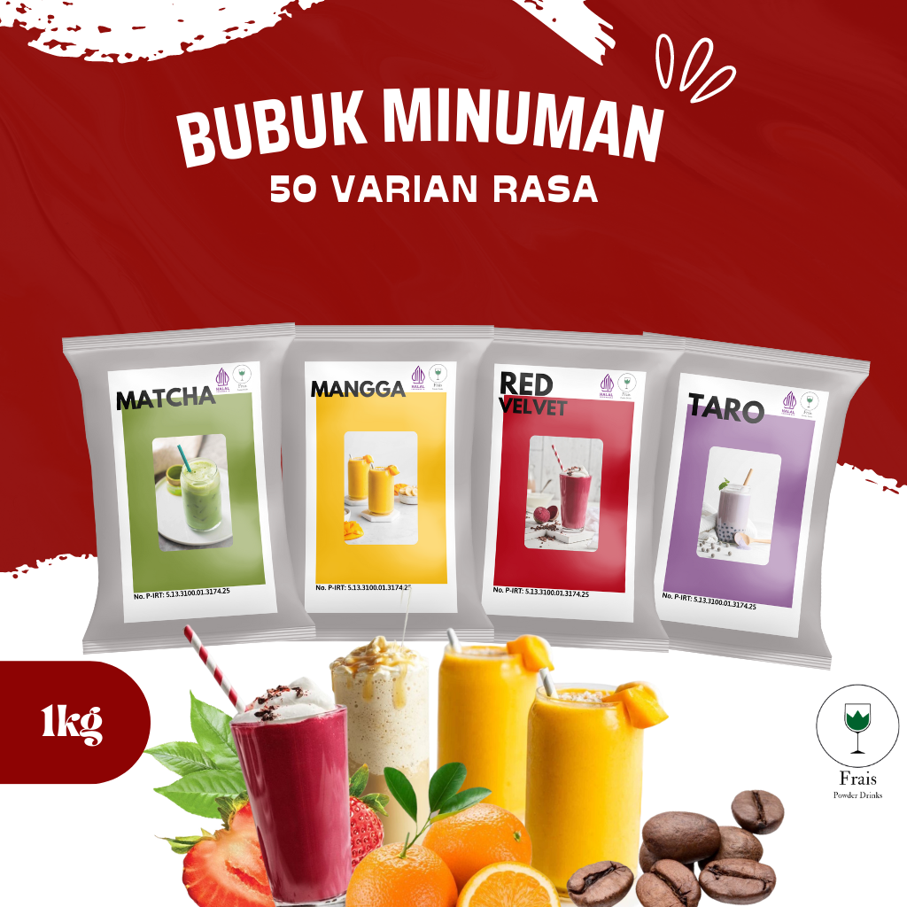 BUBUK MINUMAN RASA 1KG / SERBUK MINUMAN ANEKA RASA / BUBUK MINUMAN KEKINIAN / MINUMAN INSTAN / MINUMAN BOBA / BOBA DRINKS