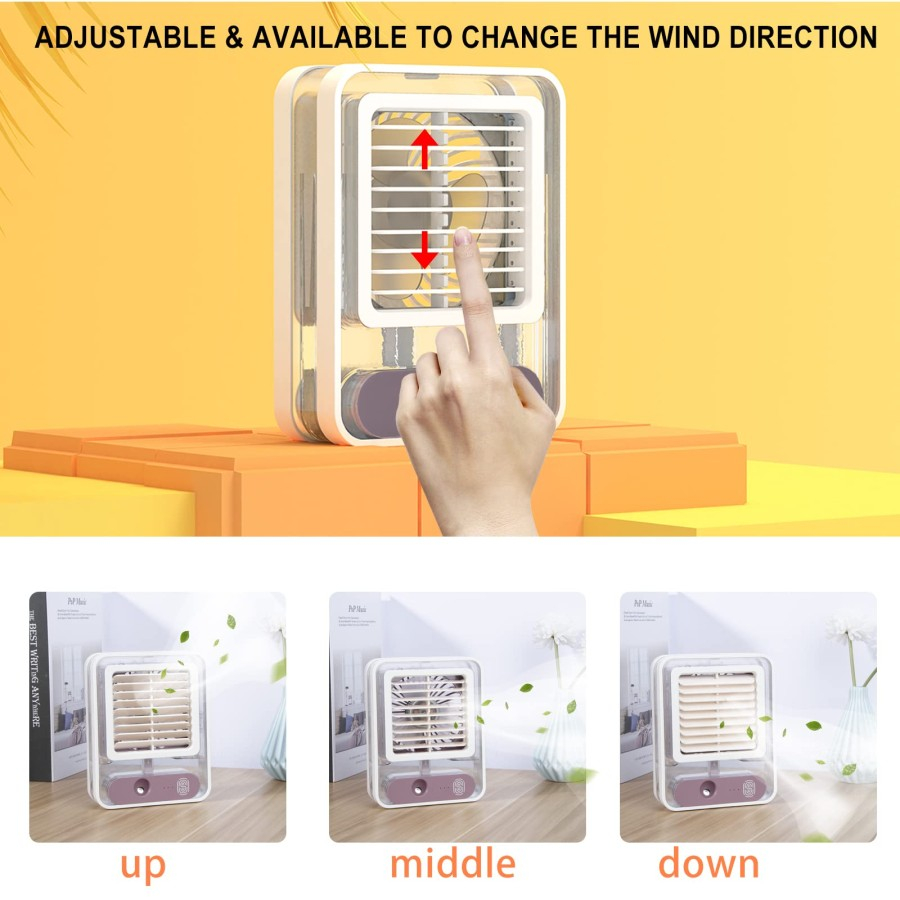 Barangunik2021 -Kipas Angin AC Mini Portable LED Fan Humidifier Air Cooler/Kipas Ac Mini Portable Transparan