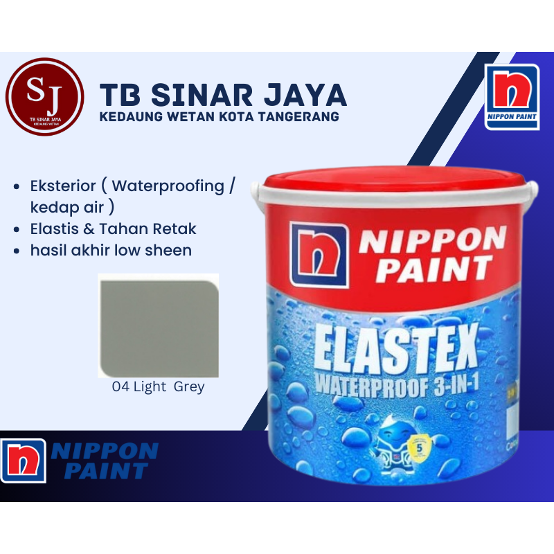 Cat Pelapis Kedap Air Nippon Paint Waterproofing 20kg - 04 Light Grey