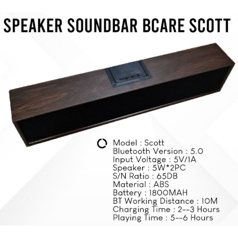 Original Soundbar Bcare Aldrich Kenzie Speaker Bluetooth Active Salon Aktif