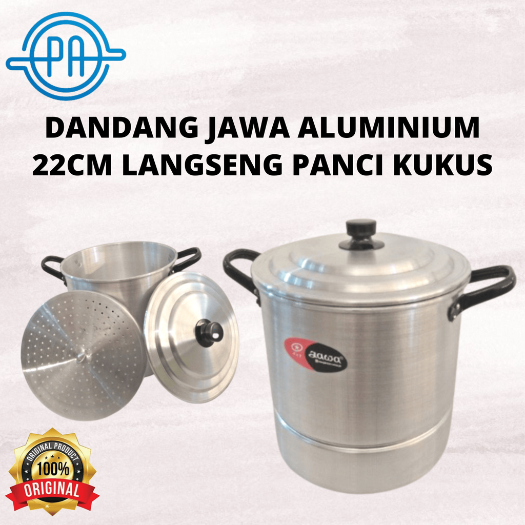 DANDANG JAWA TINGGI ALUMINIUM 22CM LANGSENG PANCI KUKUS