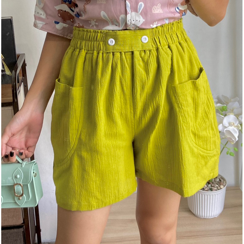 SARADA HOTPANTS LINEN CRINKLE